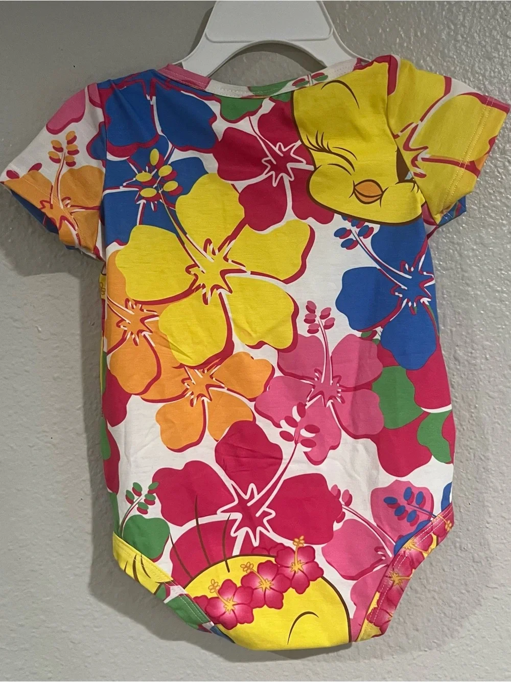 PatPat Multicolor Tweety Floral Short-Sleeve Baby One-Piece